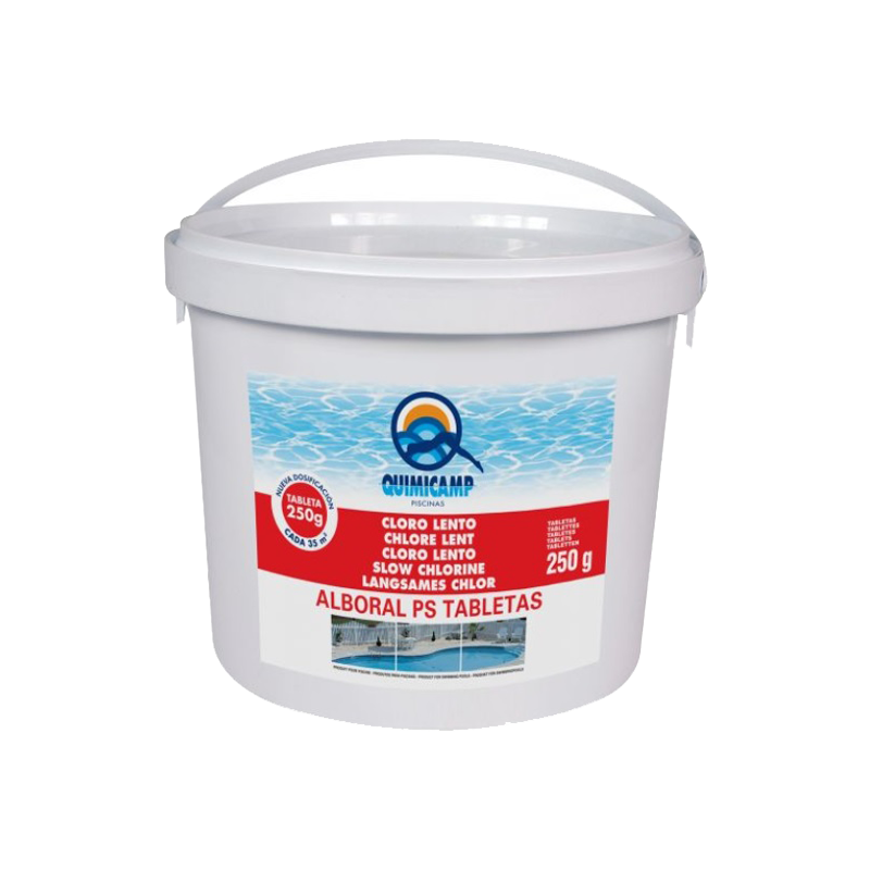 Таблетки 200 gr бавен хлор за басейн, 5kg  от Quimicamp Piscinas справка CHS 370-5A