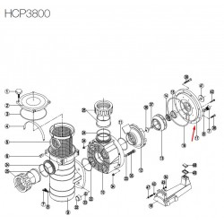 Фланец на помпата HCP3800  от  Hayward Commercial Aquatics справка 500100080003