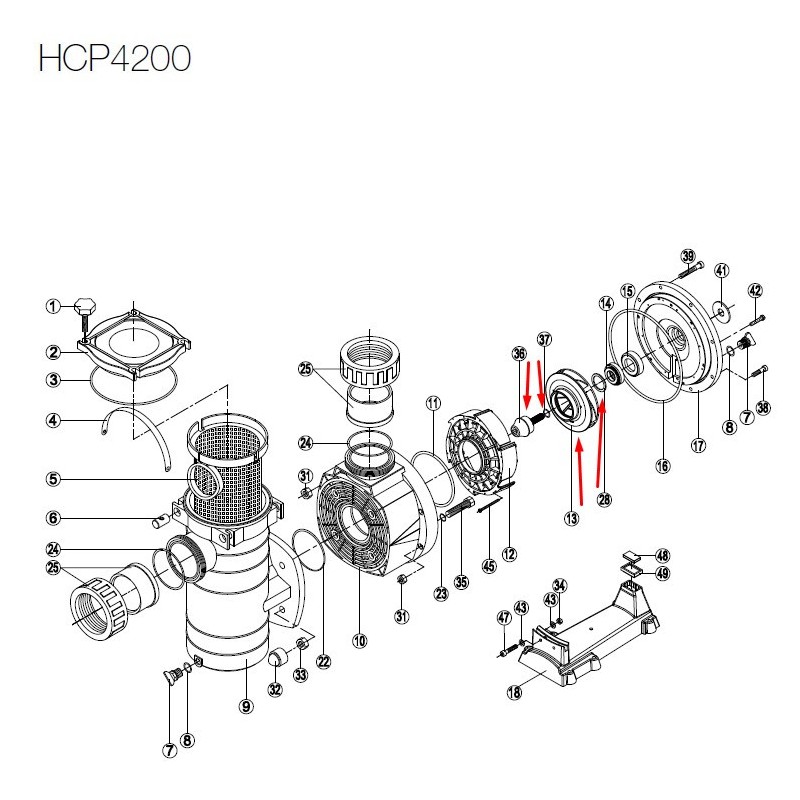 Турбина за помпа HCP 4200, 7.5HP, Hayward  от  Hayward Commercial Aquatics справка 500100070026