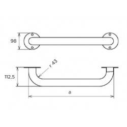 Парапет 500 mm x Ø43 mm, AISI-316, Flexinox  от Flexinox Pool справка 87180055