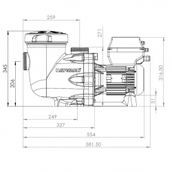Рециркулационна помпа с променлива скорост Tristar NG VSTD, 1,5 hp, Hayward, 24,6 m³/h  от  Hayward Pool справка SP3216VSTDNG
