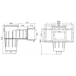 Скимер Premium тъмносив с широк отвор, за PVC фолио  от  Hayward Pool справка 3119DGR