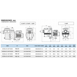 Помпа за басейн Neoblue QP 1 HP, 15 m3/h, 230V  от Productos QP справка NBL100