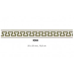 Стъклен мозаечен фриз, модел К68, хартиена основа 20х20 см  от VetroGlassMosaic справка K68