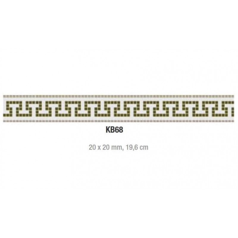 Стъклен мозаечен фриз, модел К68, хартиена основа 20х20 см  от VetroGlassMosaic справка K68