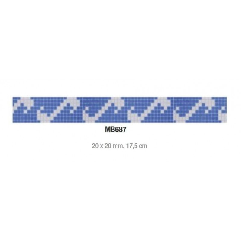 Стъклен мозаечен фриз, модел MB687, хартиена основа 20х20 см  от VetroGlassMosaic справка MB687