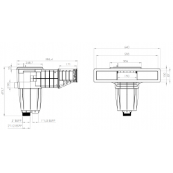 Скимер X-Pro 600 за басейни с облицовка, сив цвят, Hayward  от  Hayward Pool справка X600LILG