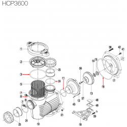 Комплект уплътнения О-пръстени за помпа HCP3600, Hayward  от  Hayward Commercial Aquatics справка 500131160500