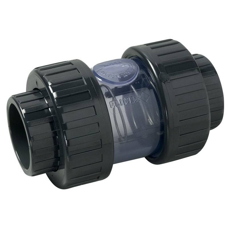 Прозрачен възвратeн клапан с пружина PVC-U, D50  от Plimat справка CART50