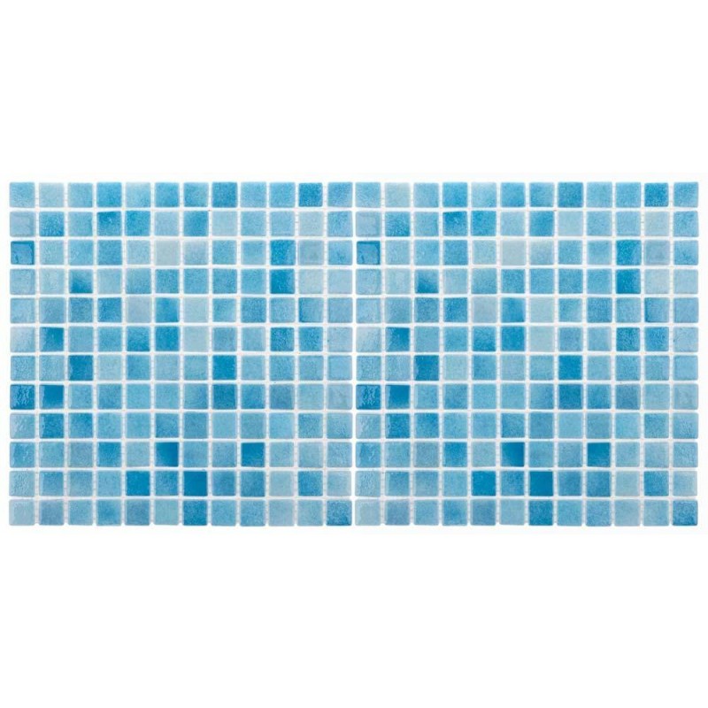 Стъклена мозайка Niebla Turquesa неплъзгаща, основа полибонд, 2,5x2,5 cm, кутия 2 m2  от SpaZone справка HS502A
