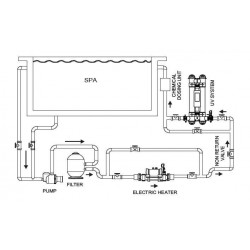Титаниев електрически нагревател 1 kW Nano Spa  от  Elecro Engineering справка N-SPA-T1-R