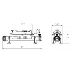 Титаниев електрически нагревател 3 kW Flowline 2  от  Elecro Engineering справка FL2-1-3