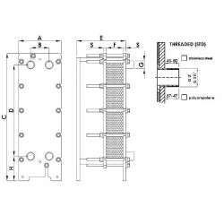 Титаниев, пластинчат топлообменник 819 kW  от  Elecro Engineering справка PHE820-TI