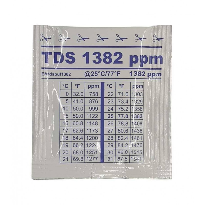 Калибриращ разтвор за TDS 1382 ppm, за тестер FT34, 20мл  от Water-I.D. справка EMtdsbuf1382