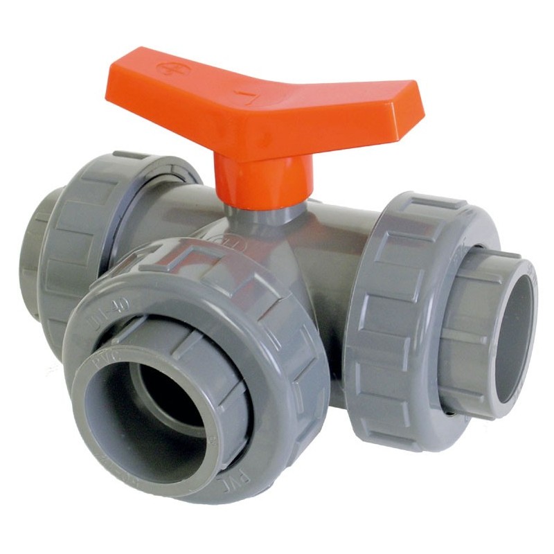 Трипътен сферичен PVC кран D50  от Coraplax справка 2516050