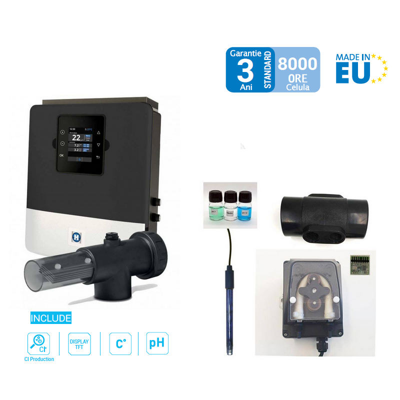 Сет система за електролиза Aquarite LT 22g/h + pH, 110 m³  от  Hayward Pool справка AQR-LTO-SV22-BKBPER
